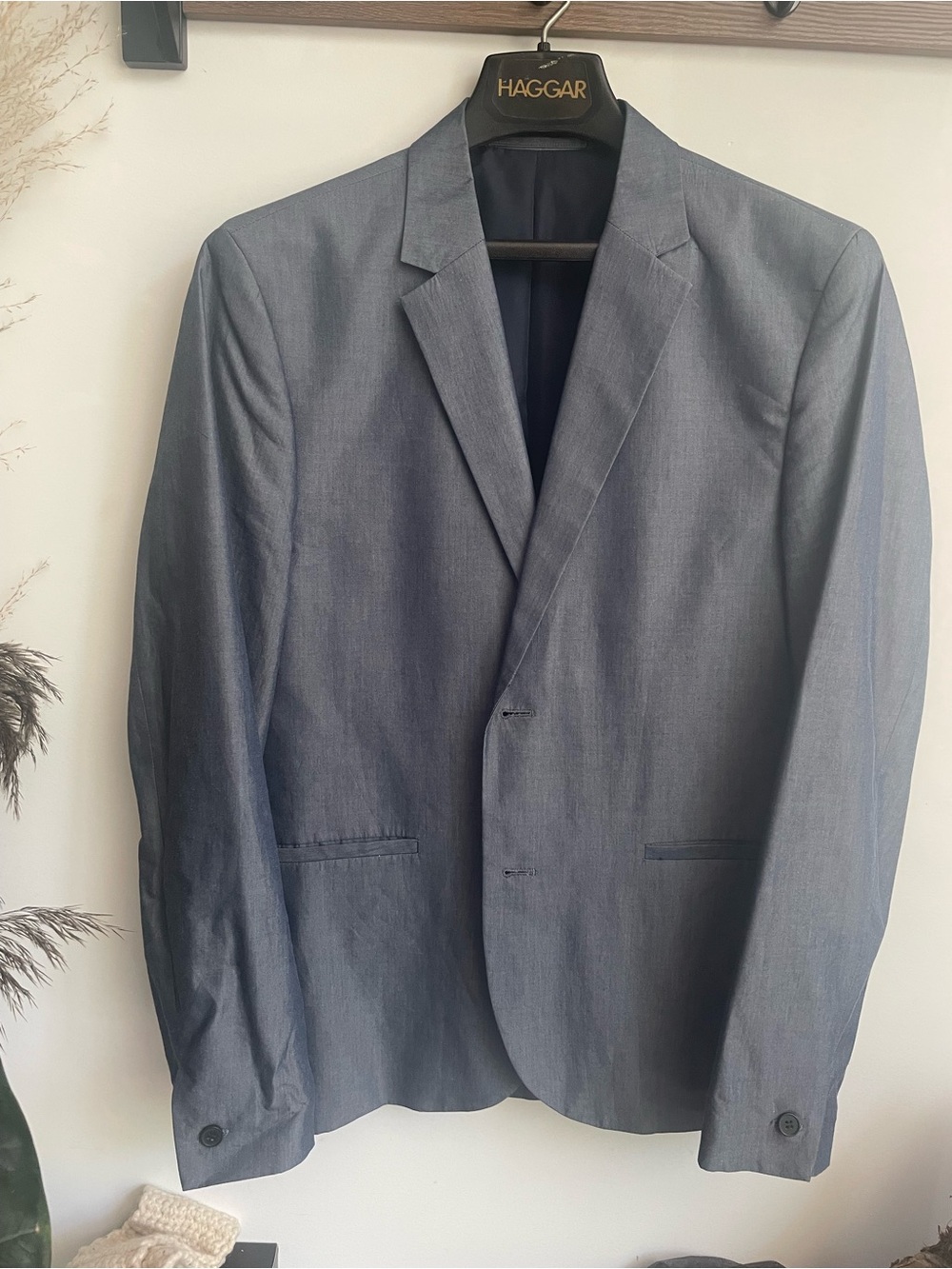 H&M Men's Blue Single-Breasted Blazer